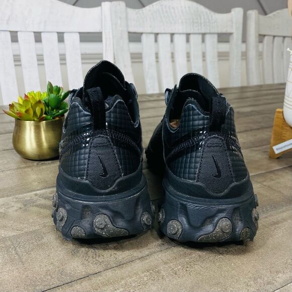 Nike React Element 55 Mens Black Gray Running Athletic Sneakers Size 10.5 - Picture 4 of 6